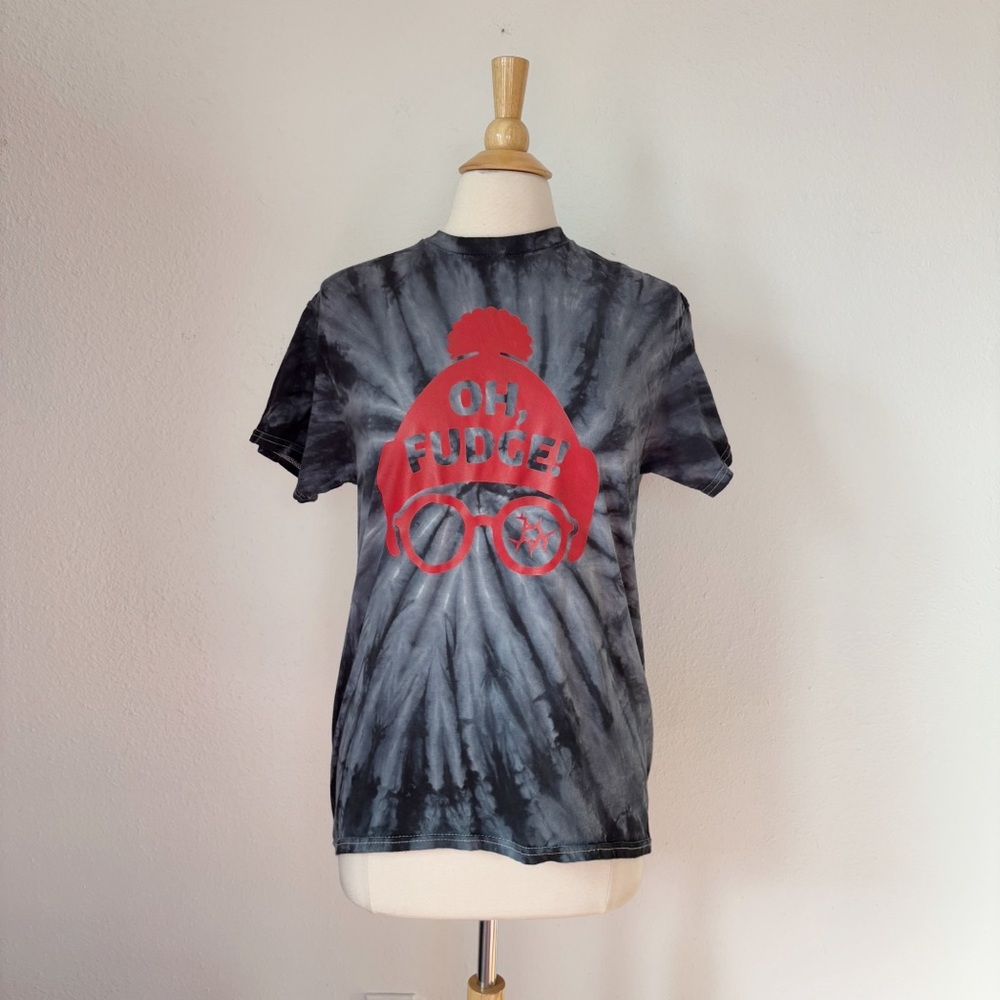 Gildan Black & Red A Christmas Story Oh Fudge Tie-Dye Short Sleeve Tee